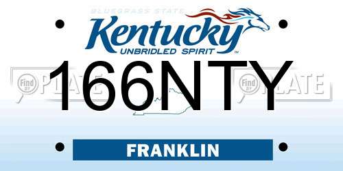 166NTY Kentucky License Plate
