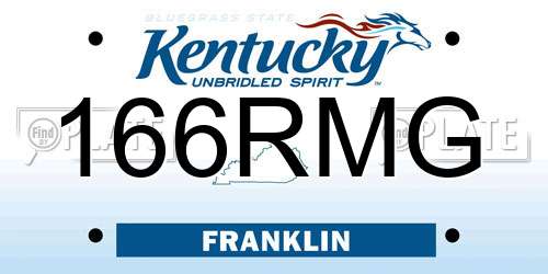 166RMG Kentucky License Plate