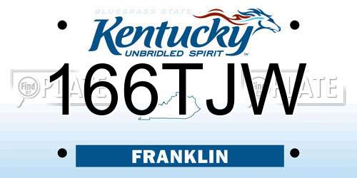 166TJW Kentucky License Plate