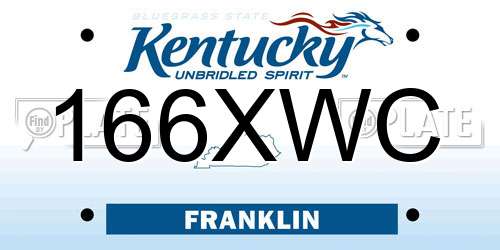 166XWC Kentucky License Plate