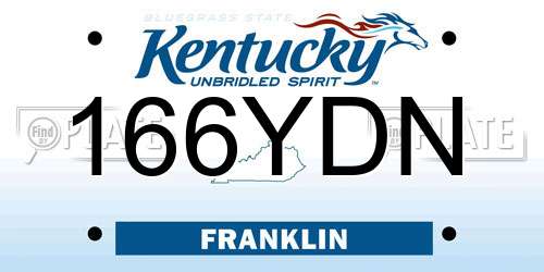 166YDN Kentucky License Plate