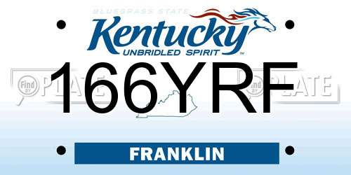 166YRF Kentucky License Plate