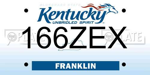 166ZEX Kentucky License Plate