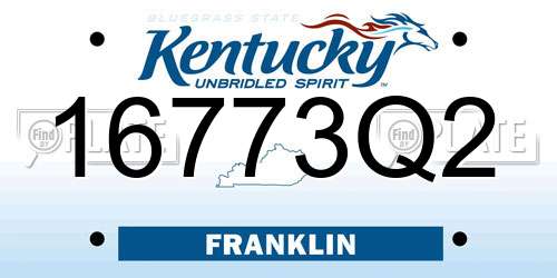 16773Q2 Kentucky License Plate