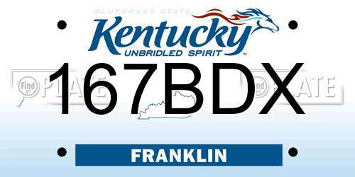 167BDX Kentucky License Plate