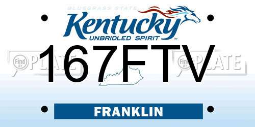 167FTV Kentucky License Plate