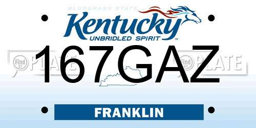 167GAZ Kentucky License Plate