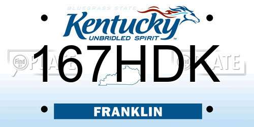 167HDK Kentucky License Plate