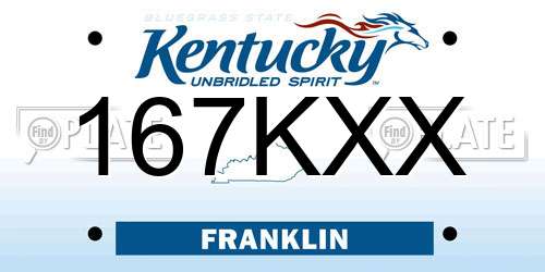 167KXX Kentucky License Plate