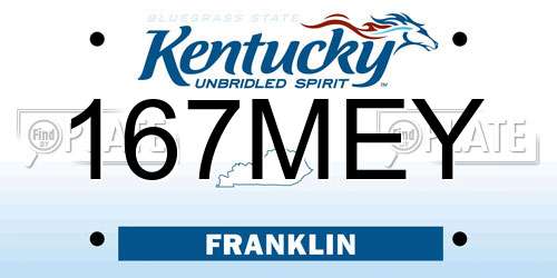 167MEY Kentucky License Plate