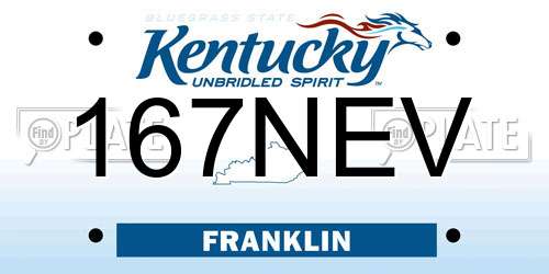 167NEV Kentucky License Plate