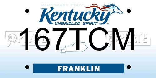 167TCM Kentucky License Plate