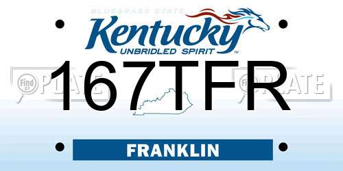 167TFR Kentucky License Plate