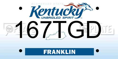 167TGD Kentucky License Plate
