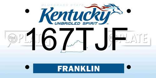 167TJF Kentucky License Plate