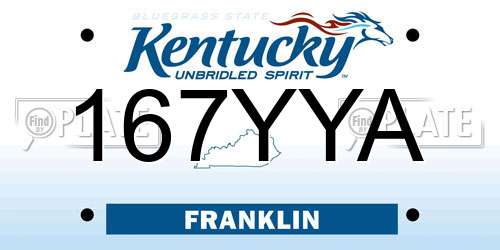 167YYA Kentucky License Plate
