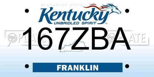 167ZBA Kentucky License Plate