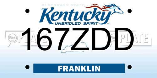 167ZDD Kentucky License Plate