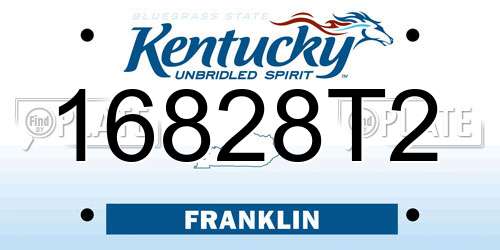 16828T2 Kentucky License Plate