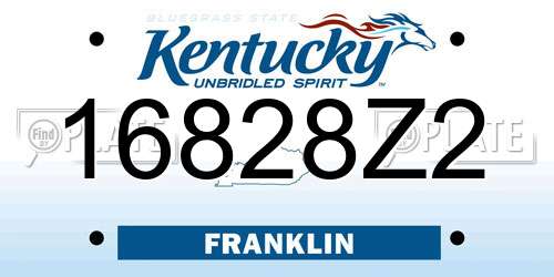16828Z2 Kentucky License Plate
