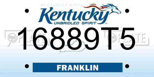 16889T5 Kentucky License Plate