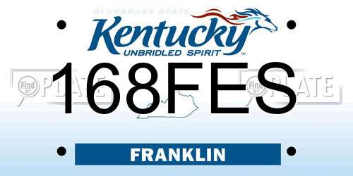 168FES Kentucky License Plate