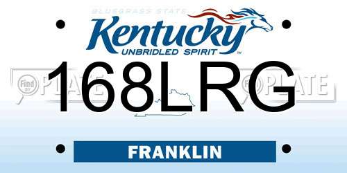 168LRG Kentucky License Plate