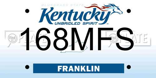 168MFS Kentucky License Plate