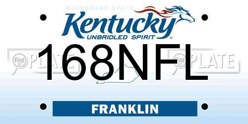 168NFL Kentucky License Plate