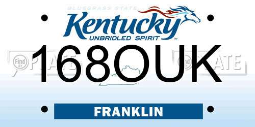 168OUK Kentucky License Plate