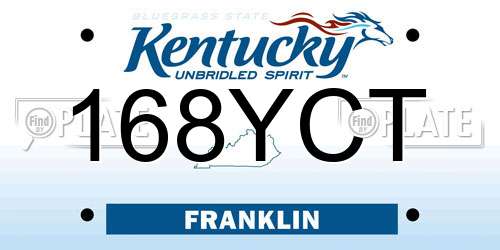 168YCT Kentucky License Plate