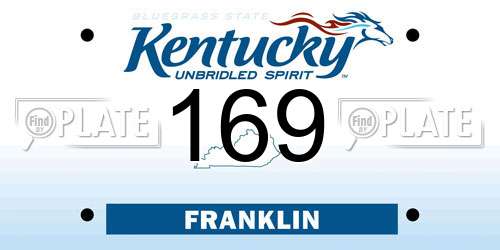 169 Kentucky License Plate