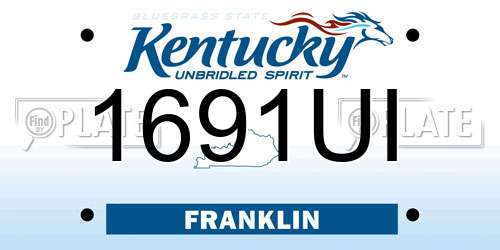 1691UI Kentucky License Plate
