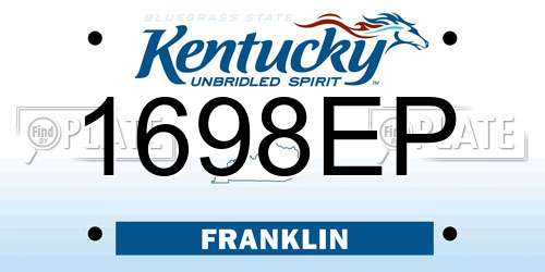 1698EP Kentucky License Plate