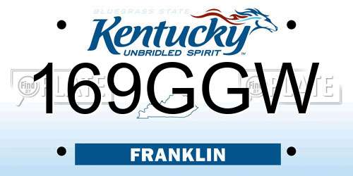 169GGW Kentucky License Plate