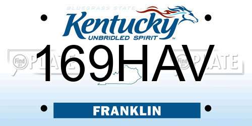 169HAV Kentucky License Plate
