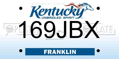 169JBX Kentucky License Plate