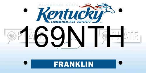 169NTH Kentucky License Plate