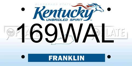 169WAL Kentucky License Plate
