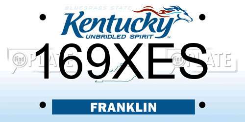 169XES Kentucky License Plate