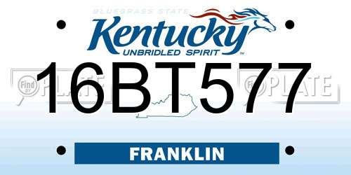 16BT577 Kentucky License Plate