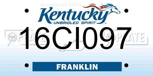 16CI097 Kentucky License Plate