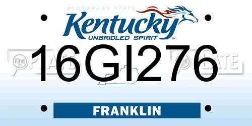 16GI276 Kentucky License Plate