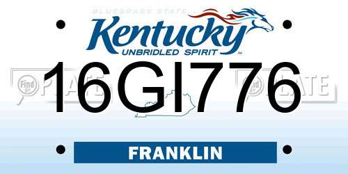16GI776 Kentucky License Plate