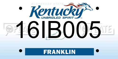 16IB005 Kentucky License Plate