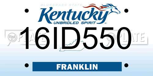 16ID550 Kentucky License Plate