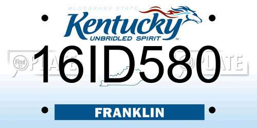 16ID580 Kentucky License Plate