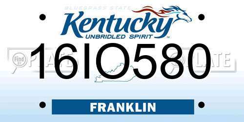 16IO580 Kentucky License Plate