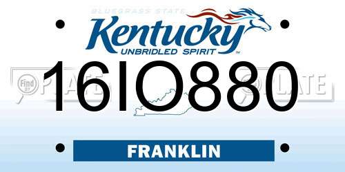 16IO880 Kentucky License Plate