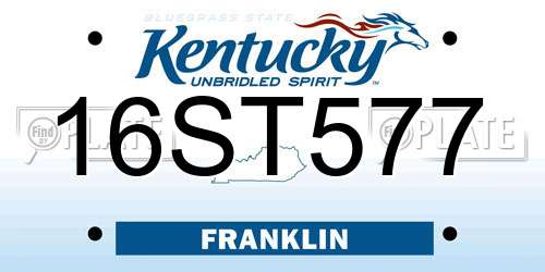 16ST577 Kentucky License Plate